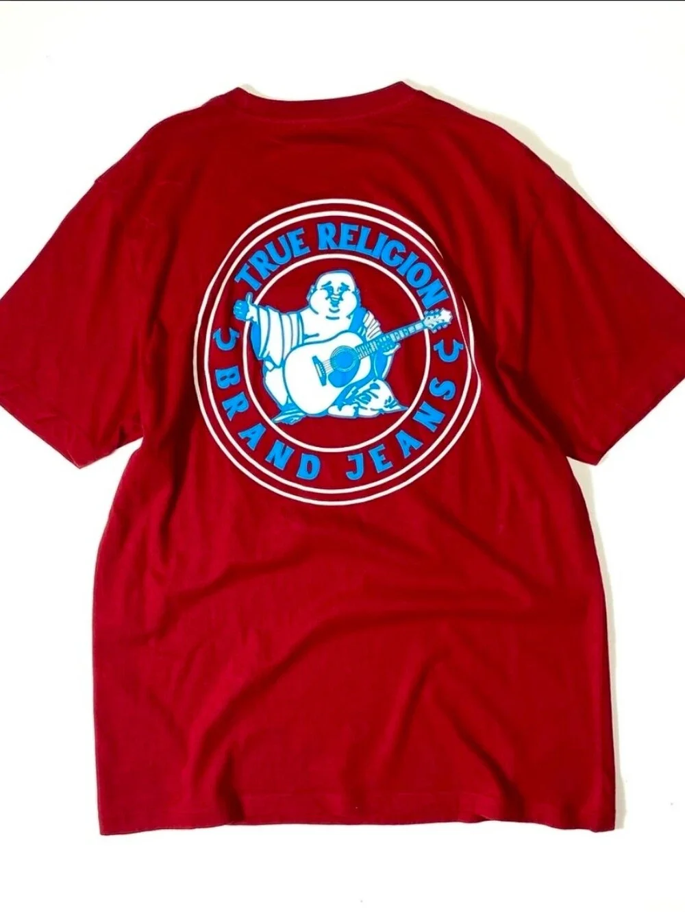 NWT  True Religion Men's Buddha Logo Tee Red Dahlia-Burgundy T Shirt Medium